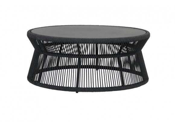 Sunset West Milano Coffee Table w/ 40" Round Honed Absolute Granite Insert Top - Front Angle