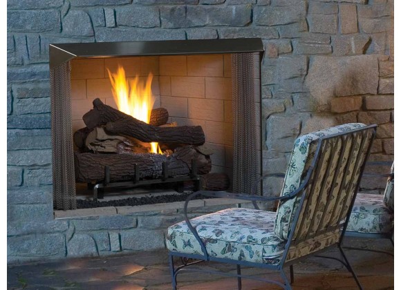 Superior Fireplaces 36" Fireplace In White Herringbone/Stacked Refractory Panels 