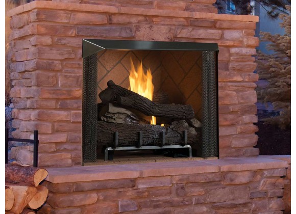 Superior Fireplaces 36" Outdoor Vent-Free Masonry Fireplace - Lifestyle