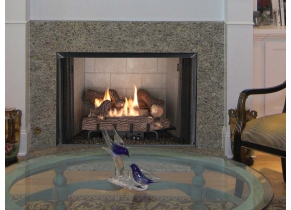 Superior Fireplaces 36" Firebox with 24" Tall Opening And White Stacked Refractory Panels - Lifestyle