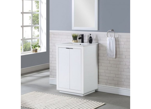 Manhattan Comfort Malverne 24" Bathroom Vanity Sink in White