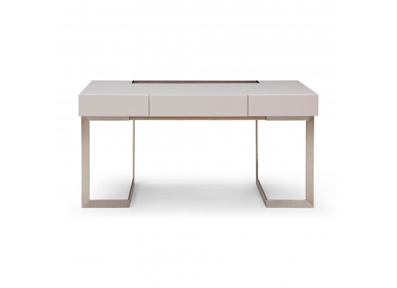 Bellini Modern Living Ellen Desk Grey, White, Front Angle