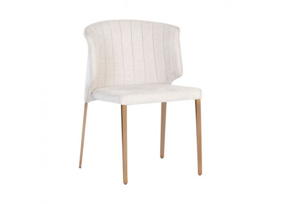 Sunpan Zayden Dining Chair - Belfast Oatmeal - Front Side Angle