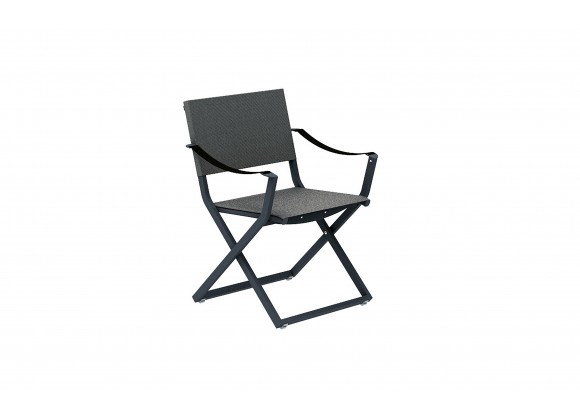Bellini Fellini Armchair Rope Black - Front Side Angle