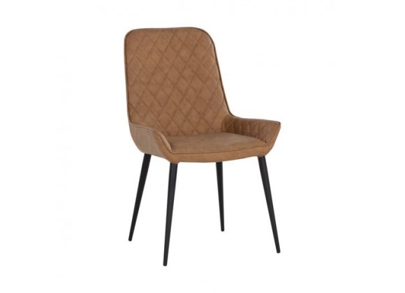 Sunpan Iryne Dining Chair in Bounce Nut - Set of Two - Front Side Angle