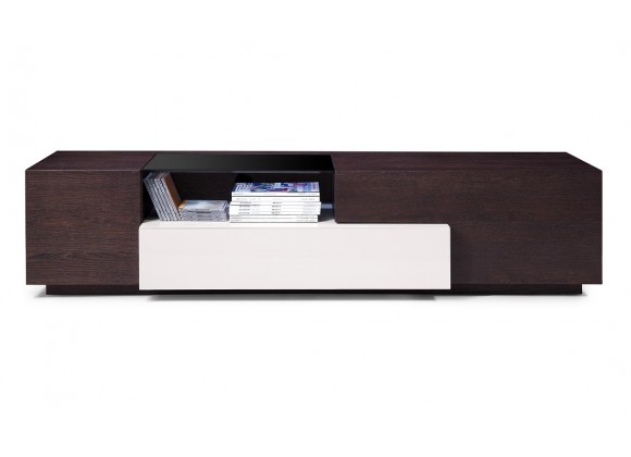 J&M Furniture TV Stand 015-Brown Oak / Grey Lacquer