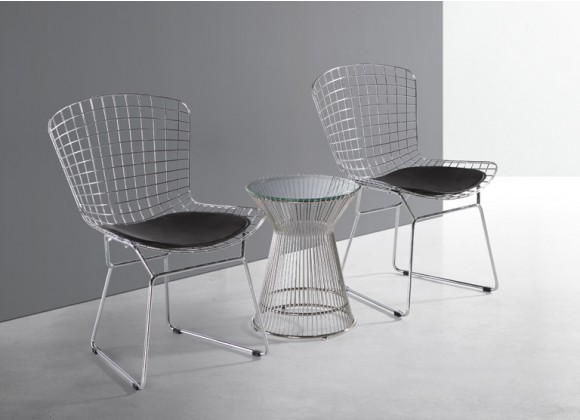 The Who Side Chair In Polished Chrome Wire Frame 