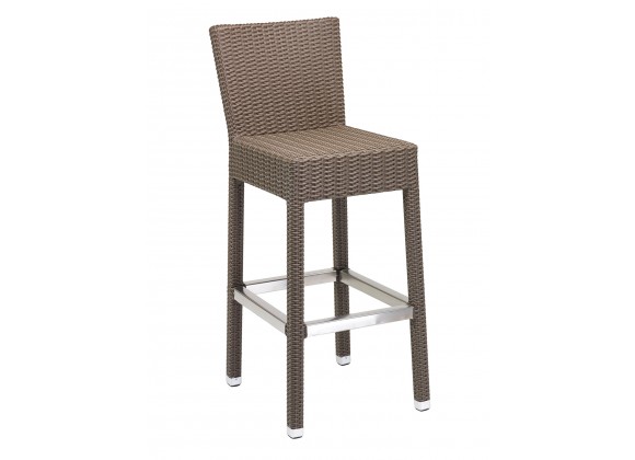 Florida Seating Hand Woven PE Synthetic Wicker Over Aluminum Aluminum Frame Barstool - WIC-07B - Indo