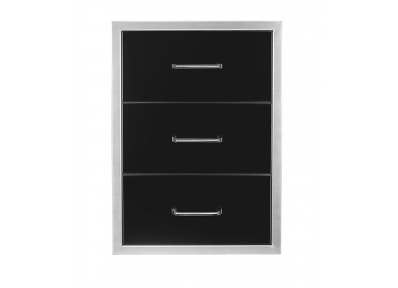 Wildfire Outdoor Living Triple Drawer 19” X 26” 304 Black SS