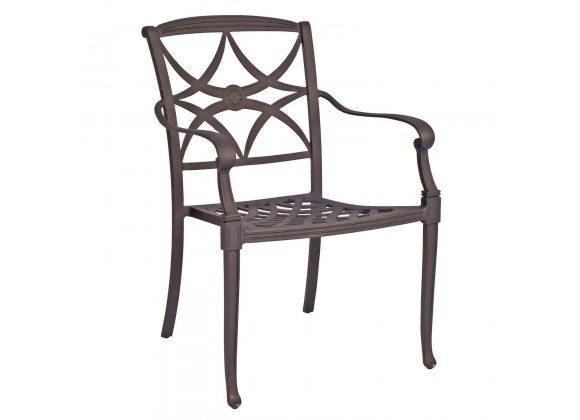 Woodard Wiltshire Dining Arm Chair with Optional Cushion - Angled