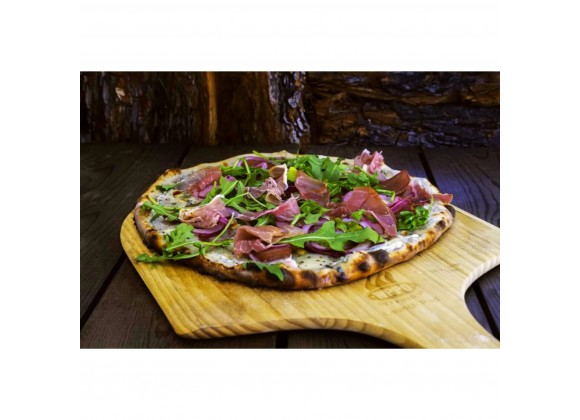 WPPO Ovens 12" x 24" Wooden Pizza Peel (Launch Pad) - 2 Pack - Lifestyle with Pizza