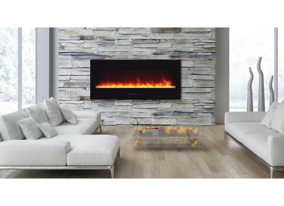 Amantii 50" fireplace with Black Glass surround - Lifestyle