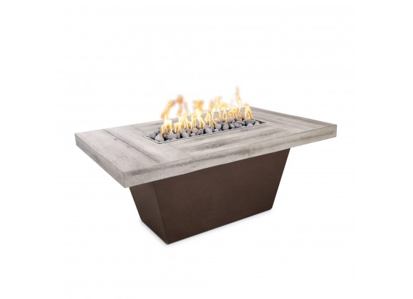 The Outdoor Plus Tacoma Wood Grain and Steel Fire Pit 48" x 30"