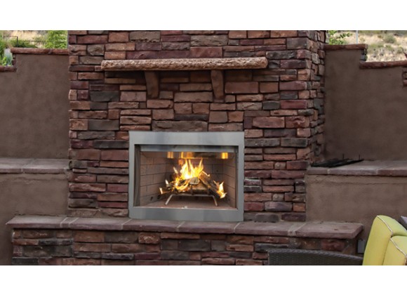 Superior Fireplaces 36" With White Herringbone/Stacked Refractory Panels 