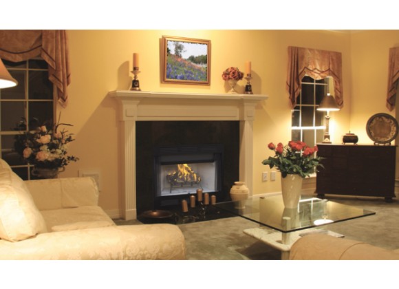 Superior Fireplaces 36" Louvered Insulated With White Stacked Refractory Panels - Lifestyle 1