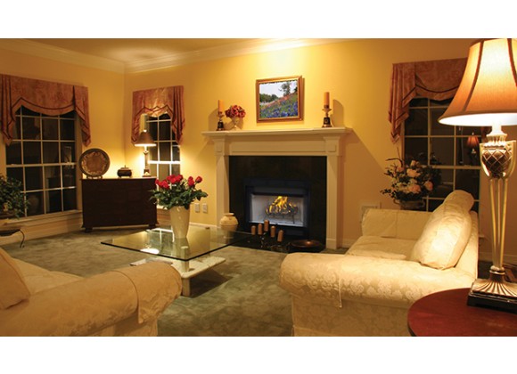 Superior Fireplaces 36" Louvered Insulated With White Stacked Refractory Panels - Lifestyle 2