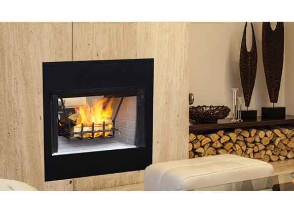 Superior Fireplaces 38" Fireplace In Grey Herringbone/Stacked Refractory Panels  - Lifestyle