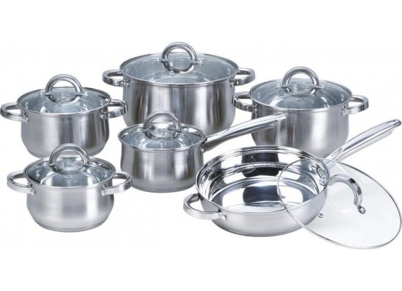 W Unlimited Heim Concepts Stainless Steel 12-Piece Cookware Set
