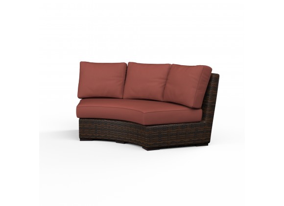 Montecito Curved Loveseat in Canvas Henna w/ Self Welt - Front Side Angle