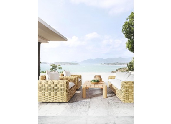 Sunset West Playa Sofa in Soothe Pearl with Flange Welt - Lifestyle 1