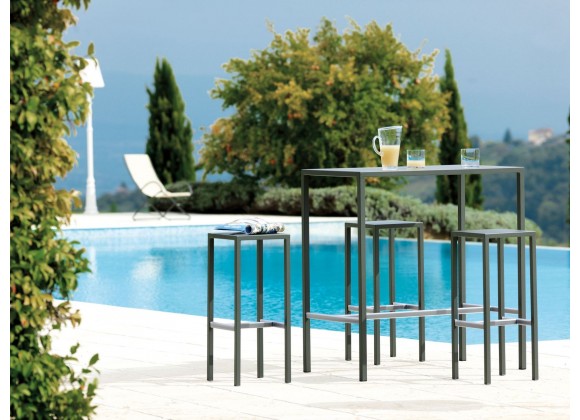 Bellini Seaside 1 Bar Table & 4 Barstools Grey - Lifestyle