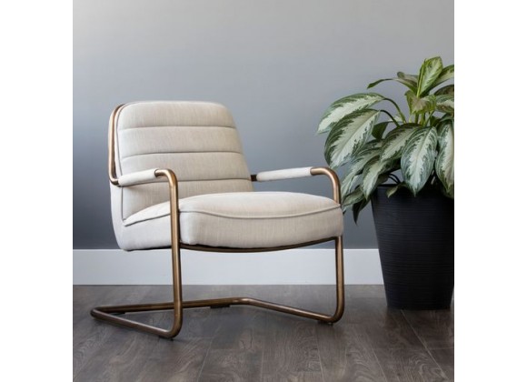 Sunpan Lincoln Lounge Chair in Beige Linen - Lifestyle