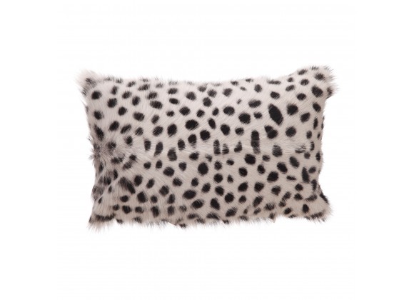 Moe's Home Collection Goat Fur Bolster Spotted - Light Grey - Front Angle
