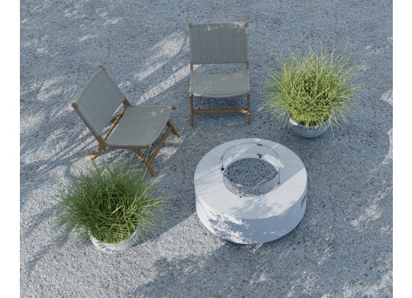 Sunset West Gravelstone Round Fire Table w/ Glass Surround