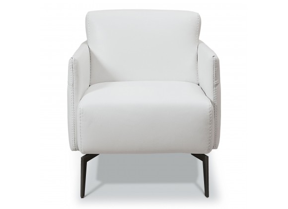Bellini Modern Living Eros Accent Chair Leather DARK GREY CAT 35. COL 35607, LIGHT GREY CAT 35. COL 35602, PAVONE CAT 35. COL 35615, WHITE CAT 35. COL 35612, Front Angle