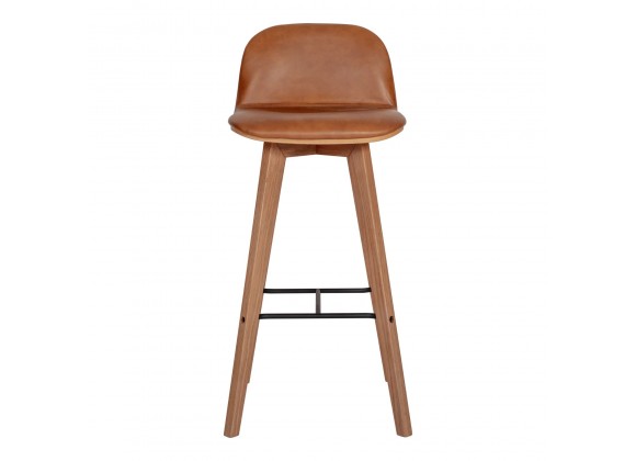 Napoli Leather Barstool Tan - Front View