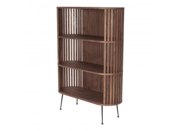 Moe's Home Collection Henrich Bookshelf Natural Oil - Front Side Angle