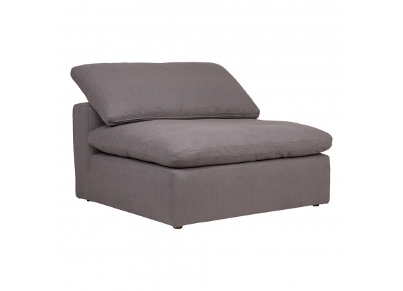 Moe's Home Collection Clay Slipper Chair, Light Grey - Front Side Angle