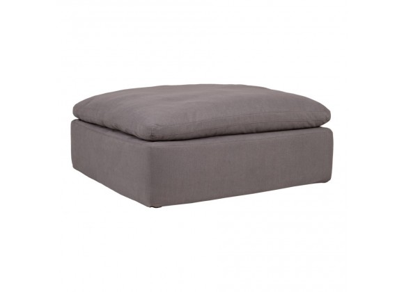 Moe's Home Collection Clay Ottoman - Light Grey - Front Side Angle