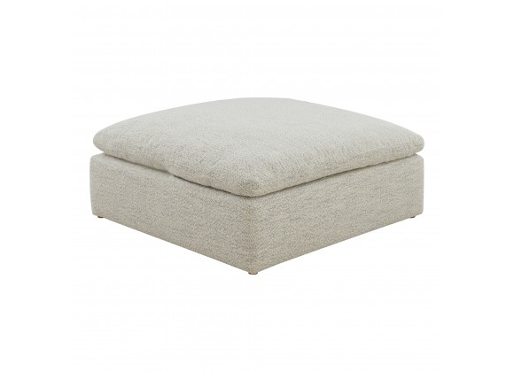 Moe's Home Collection Clay Ottoman Chair NeverFear Fabric Coastside Stand - Front Side Angle