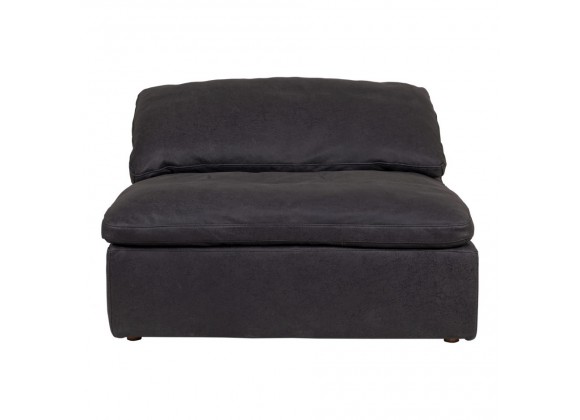 Moe's Home Collection Clay Slipper Chair Nubuck Leather in Black - Front Angle