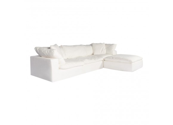 Moe's Home Collection Clay Lounge Livesmart Fabric Modular Sectional Sofa - Cream