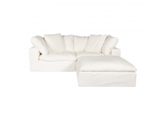 Moe's Home Collection Clay Nook Modular Sectional Performance in Fabric White - Front Angle