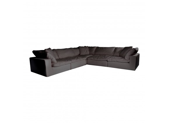 Moe's Home Collection Clay Classic Modular Sectional Performance in Fabric Light Grey - Front Angle