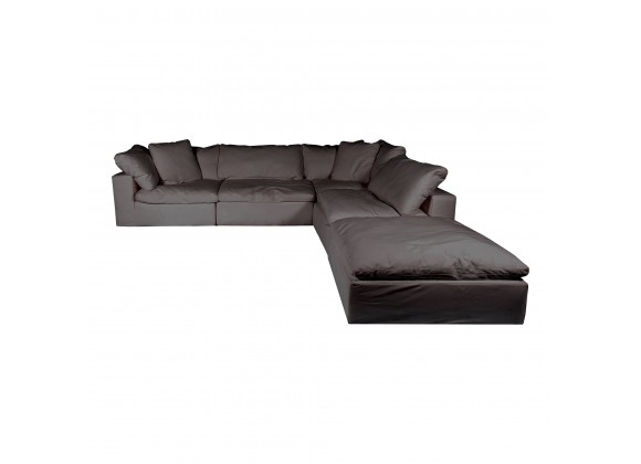 Moe's Home Collection Clay Dream Modular Sectional Performance in Fabric Light Grey - Front Side Angle
