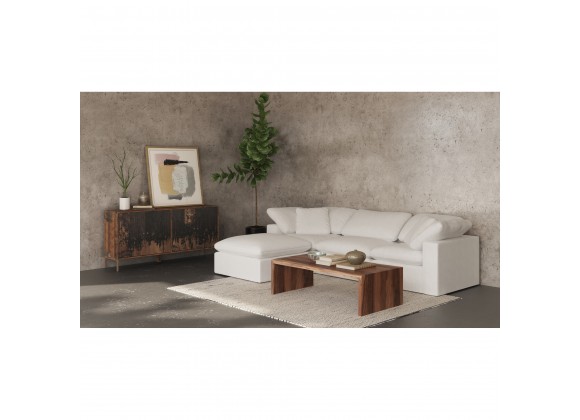Moe's Home Collection Terra Condo Ottoman Performance in Fabric White - Lifestyle