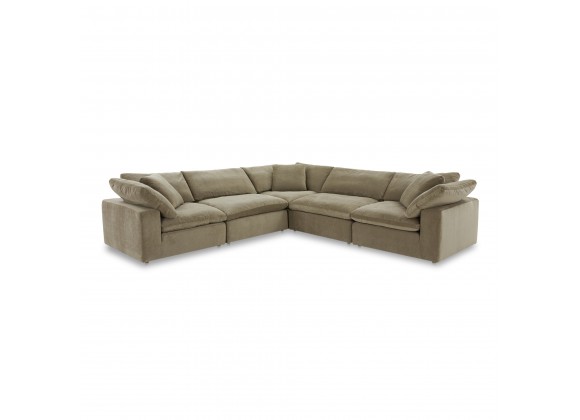 Moe's Home Collection Terra Classic L-Shaped Modular Sectional Desert, Sage - Front Angle