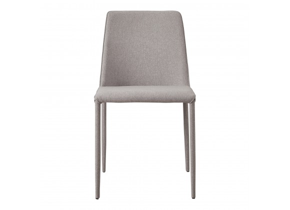 Moe's Home Collection Nora Fabric/PU Dining Chair Light Grey/White - Front Angle