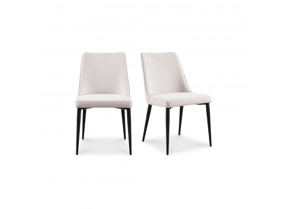 Moe's Home Collection Lula Dining Chair Oatmeal - Set of Two - Angle