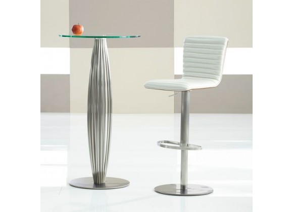 Bellini Modern Living Argenta Barstool in Pearl White - Front Side Angle