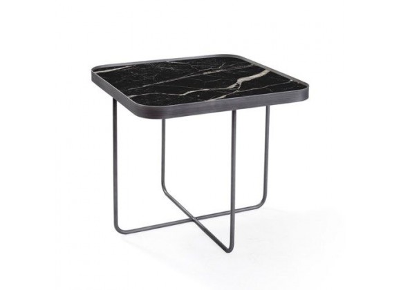 Bellini Anna End Table Black Tall- Front Angle