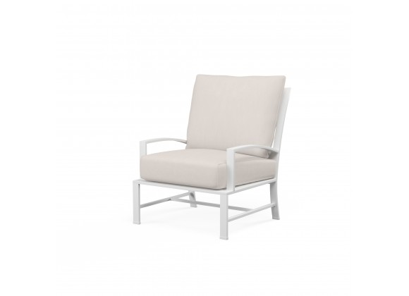 Bristol Club Chair Canvas Flax in Canvas Natural w/ Self Welt - Front Side Angle