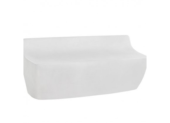 Sunpan Ledger Bench Ash Grey Wood Look / White - Front Side Angle