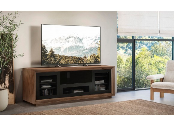 Furnitech 70" Contemporary TV Stand - Warm Walnut - Lifestyle