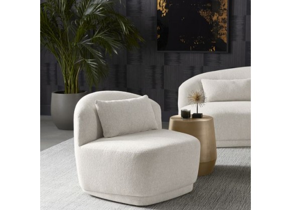 Sunpan Soraya Swivel Armless Chair - Dove Cream - Lifestyle