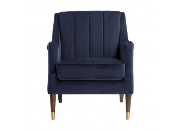 Sunpan Patrice Lounge Chair - Abbington Navy - Front Angle